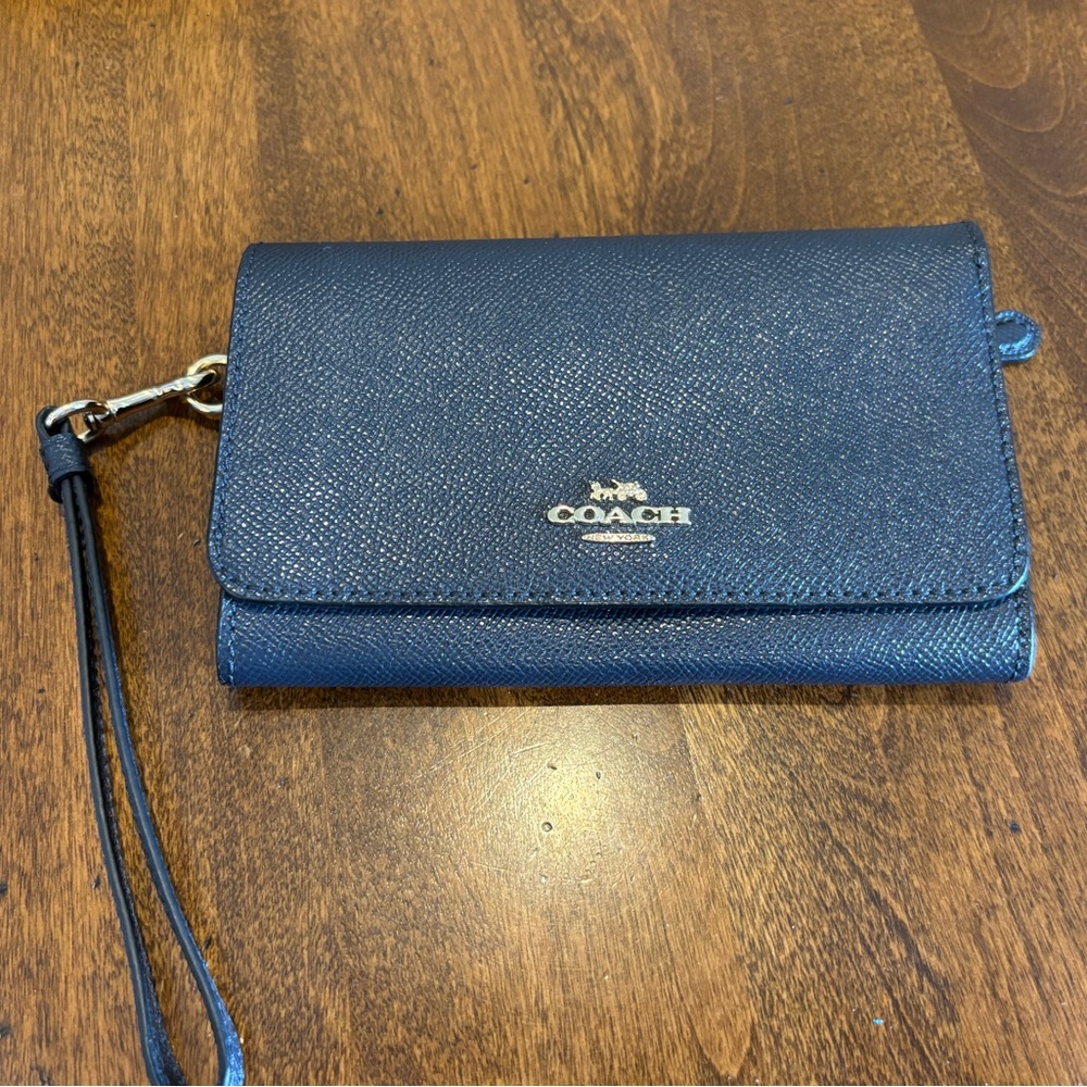 Coach Midnight Blue Wristlet